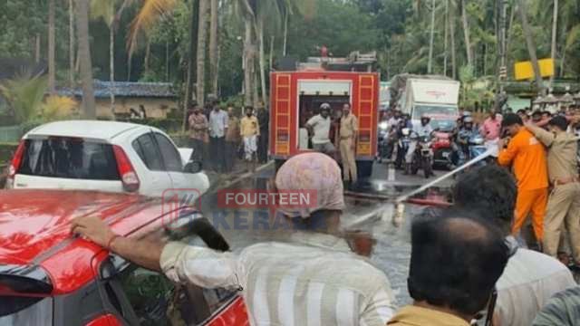 കോഴിക്കോട് കന്നൂർ ടൗണിൽ കാറും സ്കൂട്ടറും കൂട്ടിയിടിച്ചു; എട്ടുവയസ്സുകാരി ഉൾപ്പെടെ നാലുപേർക്ക് പരിക്ക് 1