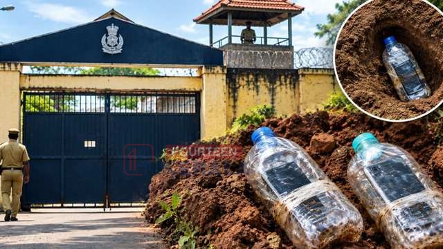 കണ്ണൂർ ജയിലിൽ പ്ലാസ്റ്റിക് കുപ്പിയിലാക്കി രണ്ട് മൊബൈൽ ഫോണുകൾ കുഴിച്ചിട്ട നിലയിൽ 1
