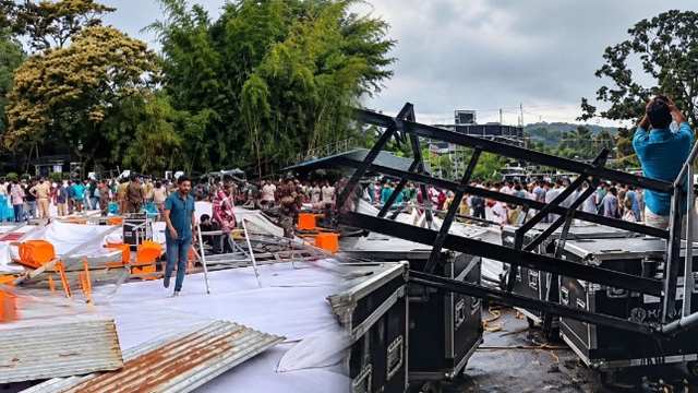 കുമളിയിൽ മന്ത്രി ഷിബു ബേബിജോൺ പങ്കെടുത്ത പരിപാടിയുടെ പന്തൽ തകർന്നുവീണു; മൂന്ന് പോലീസുകാർ ഉൾപ്പടെ നാല് പേർക്ക് പരിക്ക് 1